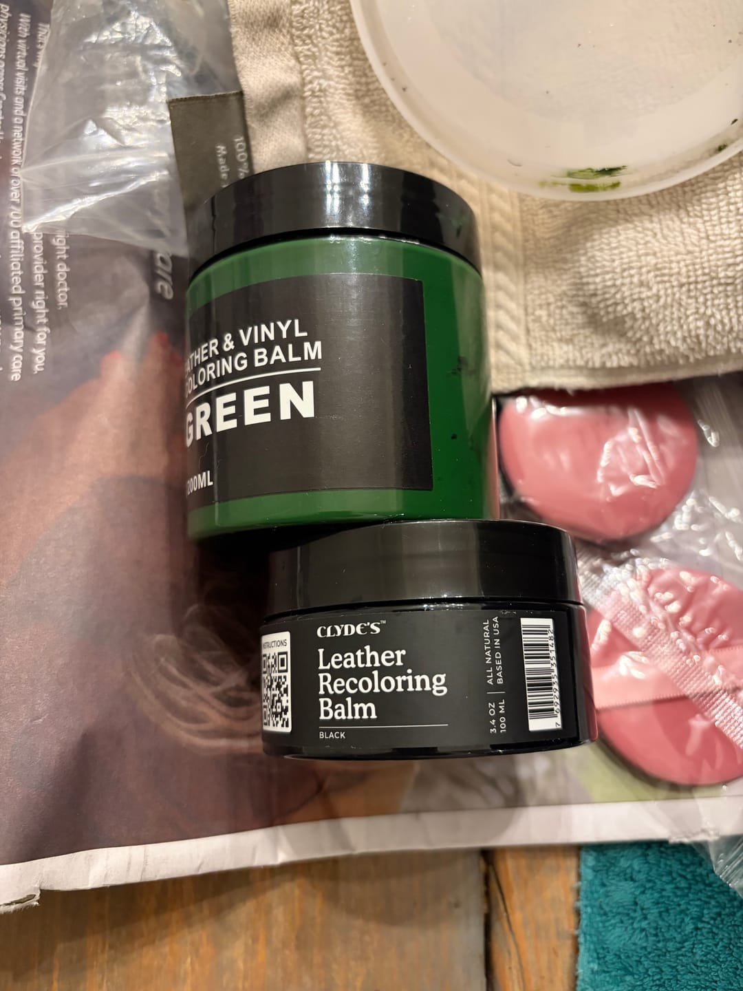 Customer photo review of Clyde’s Leather Recoloring Balm