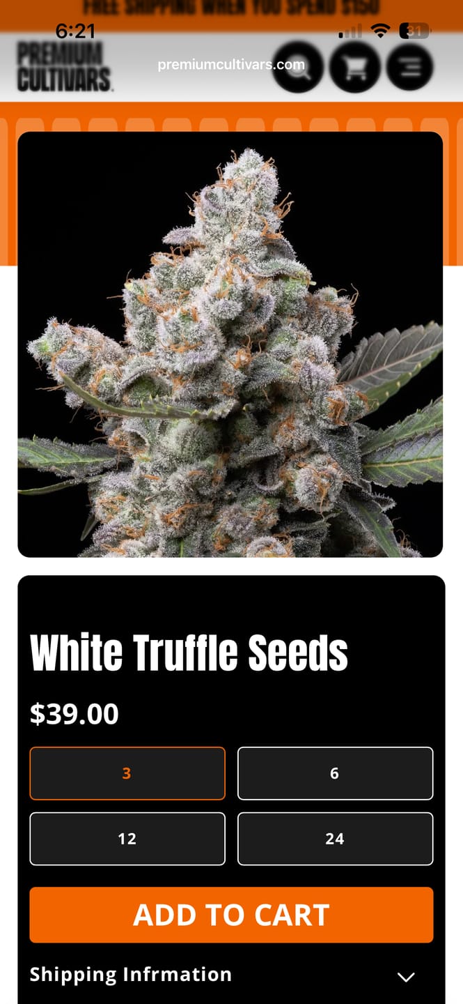 Customer photo review of White Truffle Seeds
