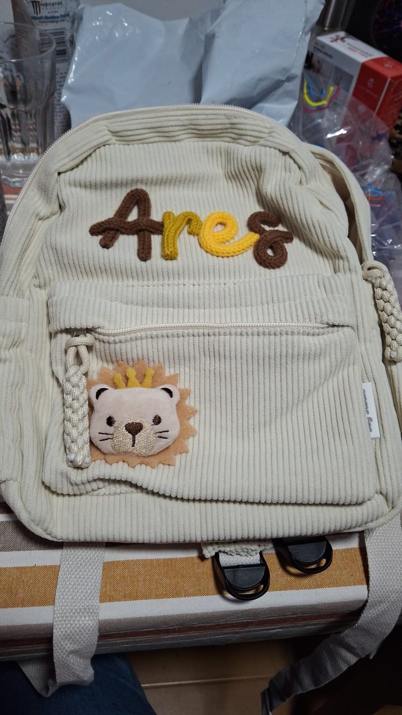 Customer photo review of K&C - Personalized Knitted Backpack