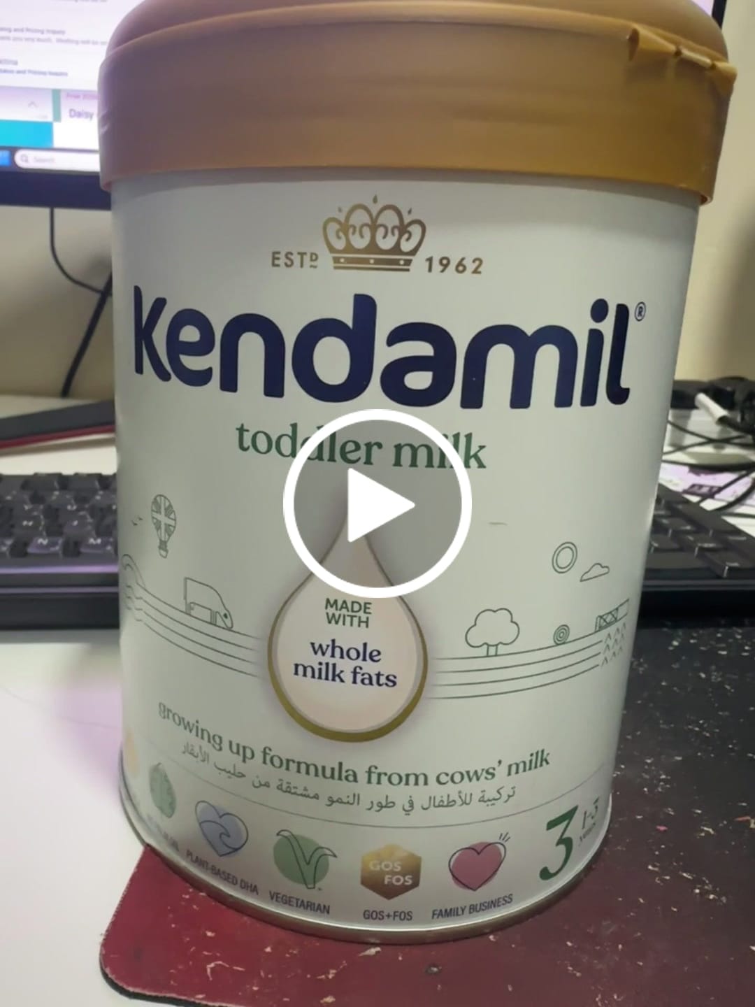 Customer video review of Kendamil Classic Stage 3 Toddler Milk Formula From 1-3 Years (800g)