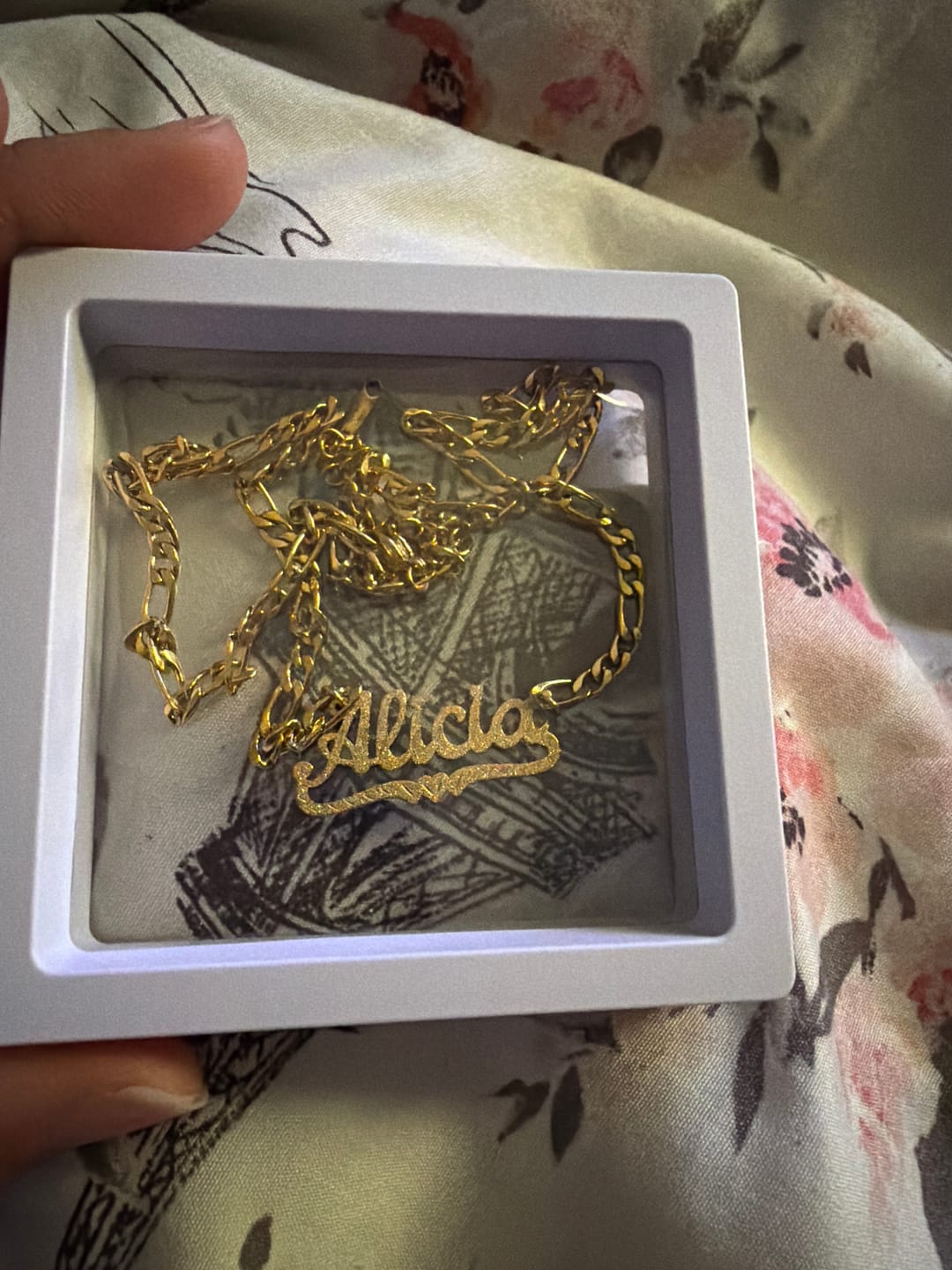 Customer photo review of Diamond Cut Heart Name Necklace