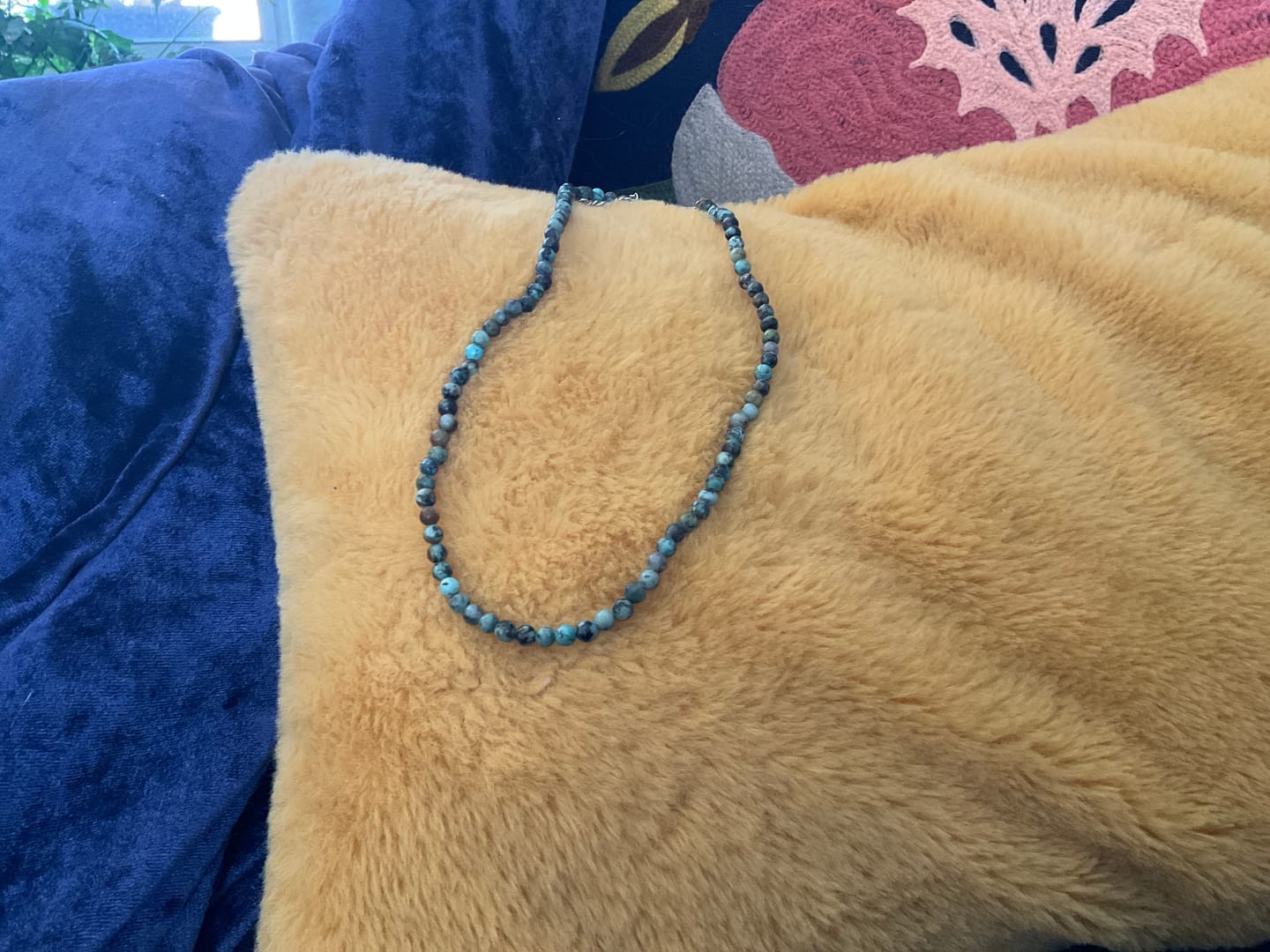 Customer photo review of African Turquoise Beaded Necklace