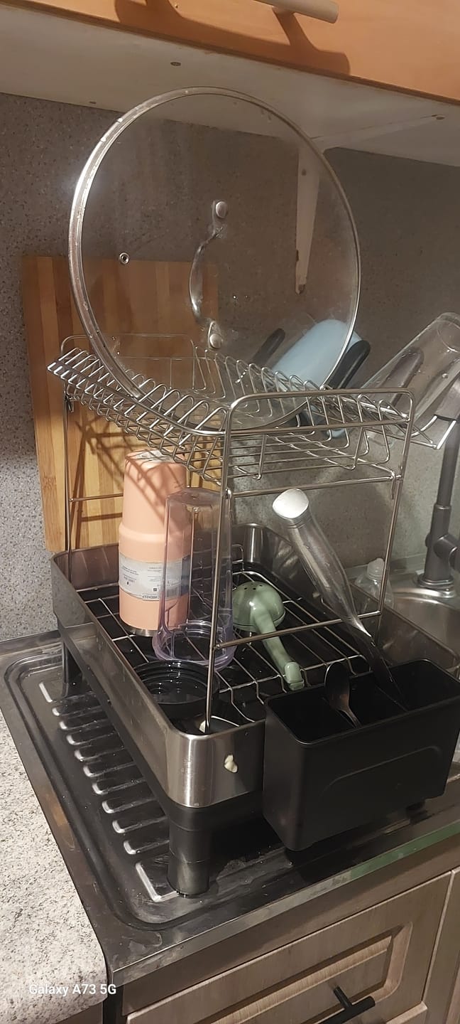 Customer photo review of Escurridor De Platos Inoxidable De 2 Niveles Organizador De Cocina
