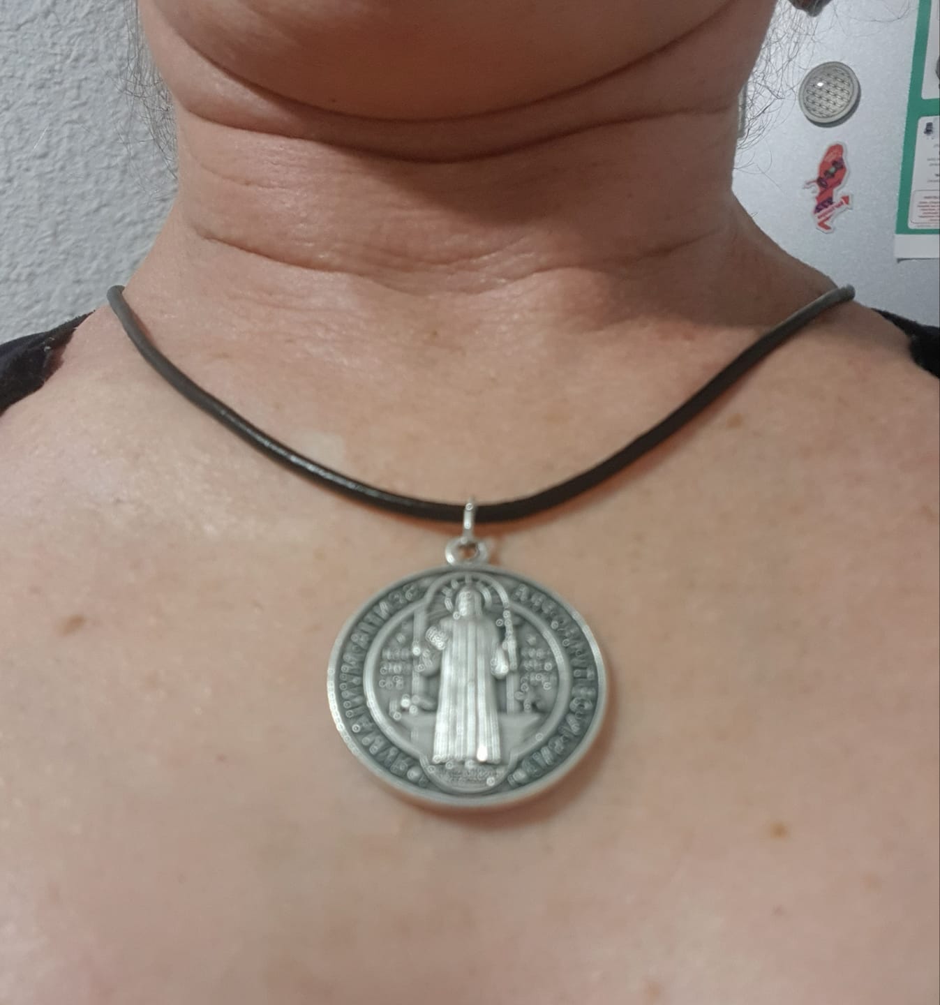 Customer photo review of St Benedict 1" 1/4  Catholic Medal  Exorcism Pendant Blessed By Pope