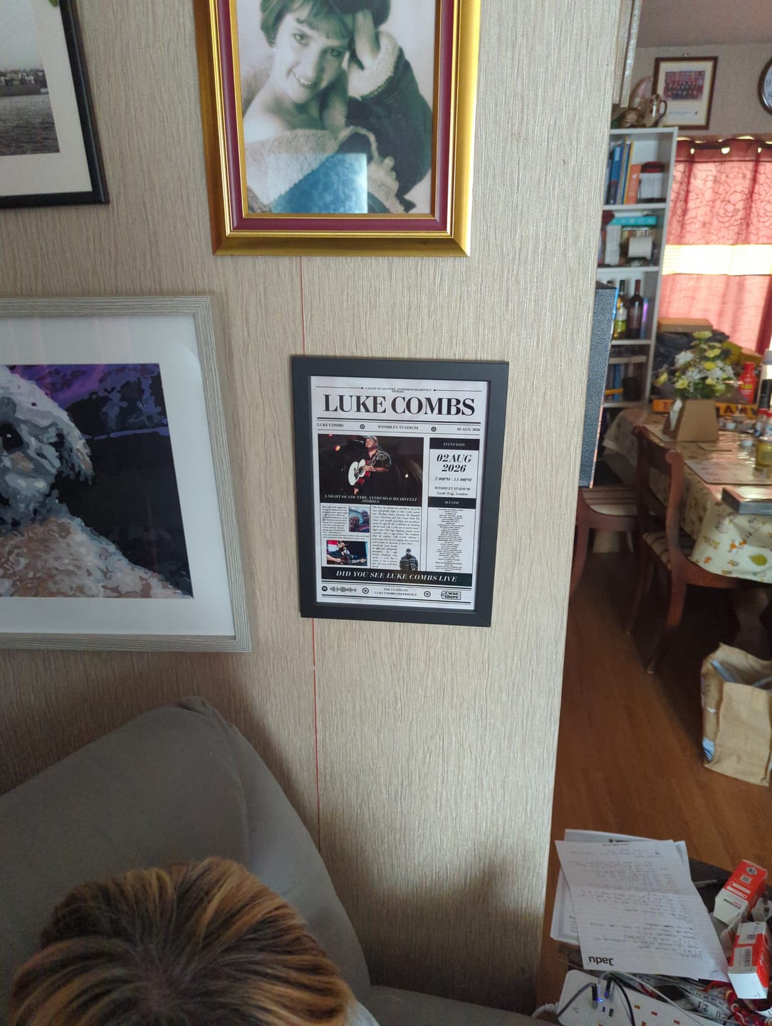 Customer photo review of Luke Combs - Personalised Newspaper Style Concert Poster