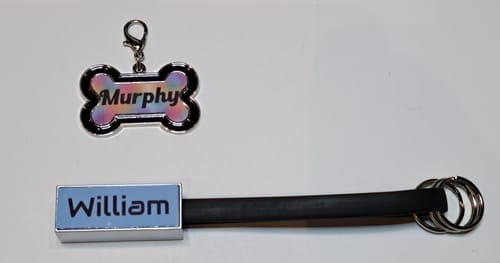 Customer photo review of Honden Tag Zwart voor Sublimatie – Metalen Tag