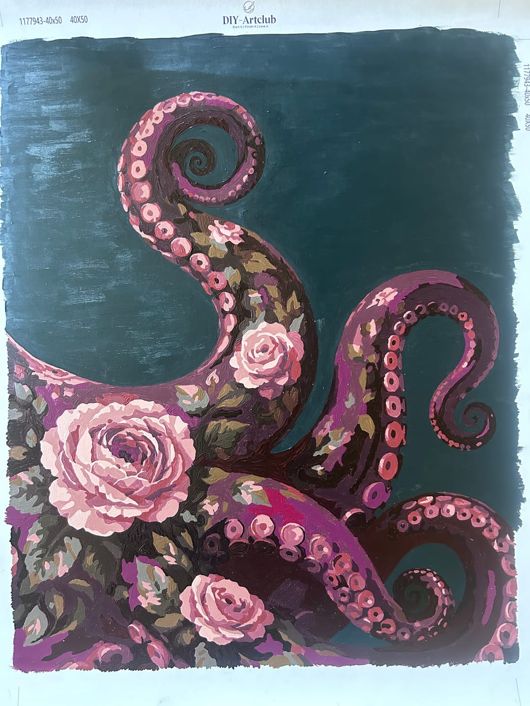 Customer photo review of The Blooming Kraken | Paint by Number