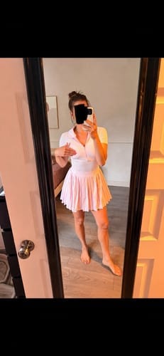 Customer photo review of Women’s Pleated Skirt Set – Court Polo