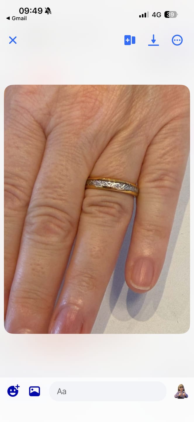 Customer photo review of The Golden Steel 4mm Wonder Ring