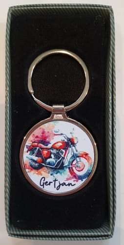 Customer photo review of Metalen Sleutelhanger Rond – 7x4 cm voor Sublimatie