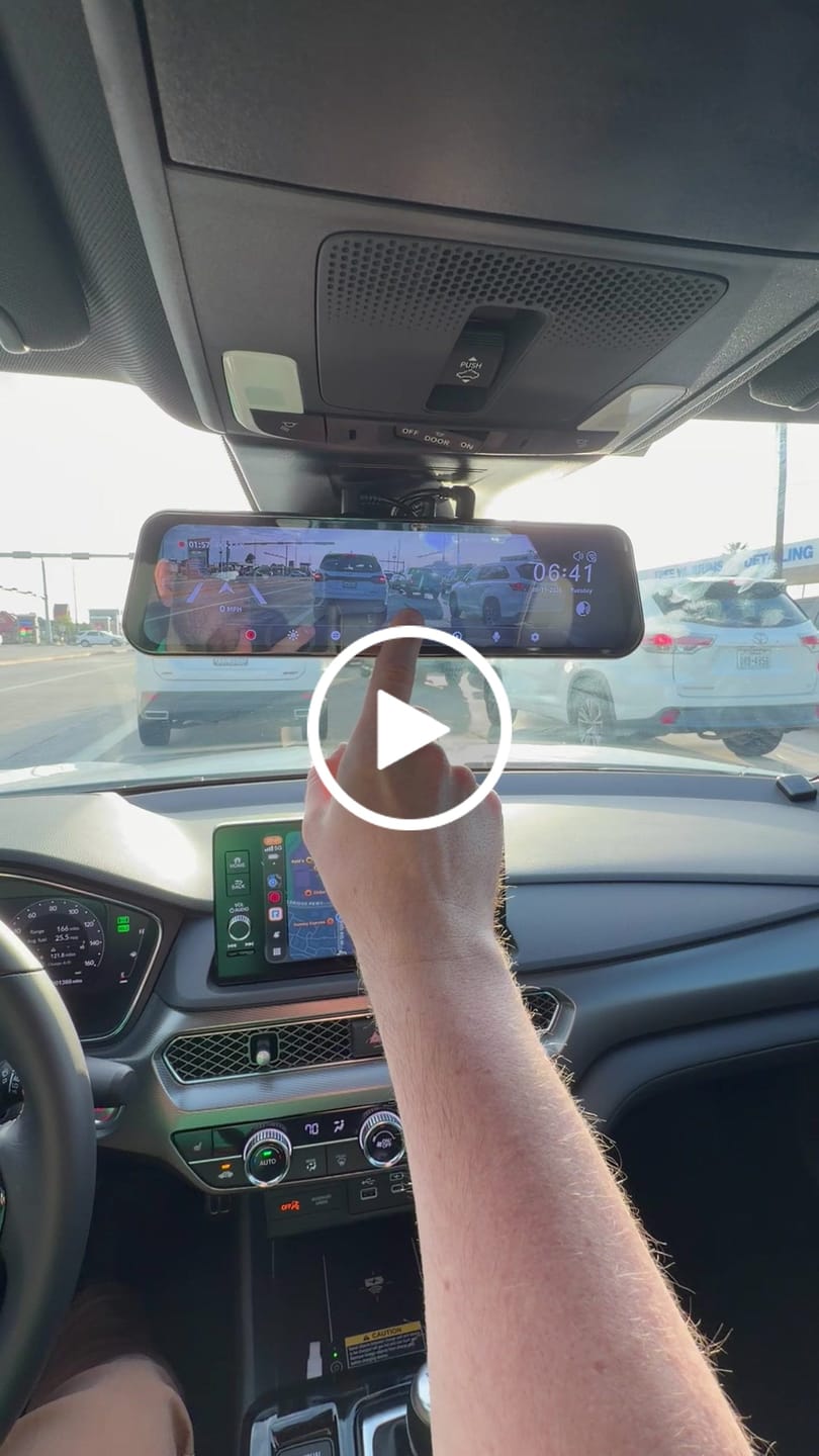 Customer video review of WOLFBOX G900Pro 12MP WiFi Touch Screen Rear View Mirror Dash Cam Smart Mirror