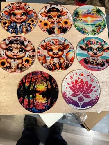 Customer photo review of Onderzetter Rond Glas Glanzend voor sublimatie