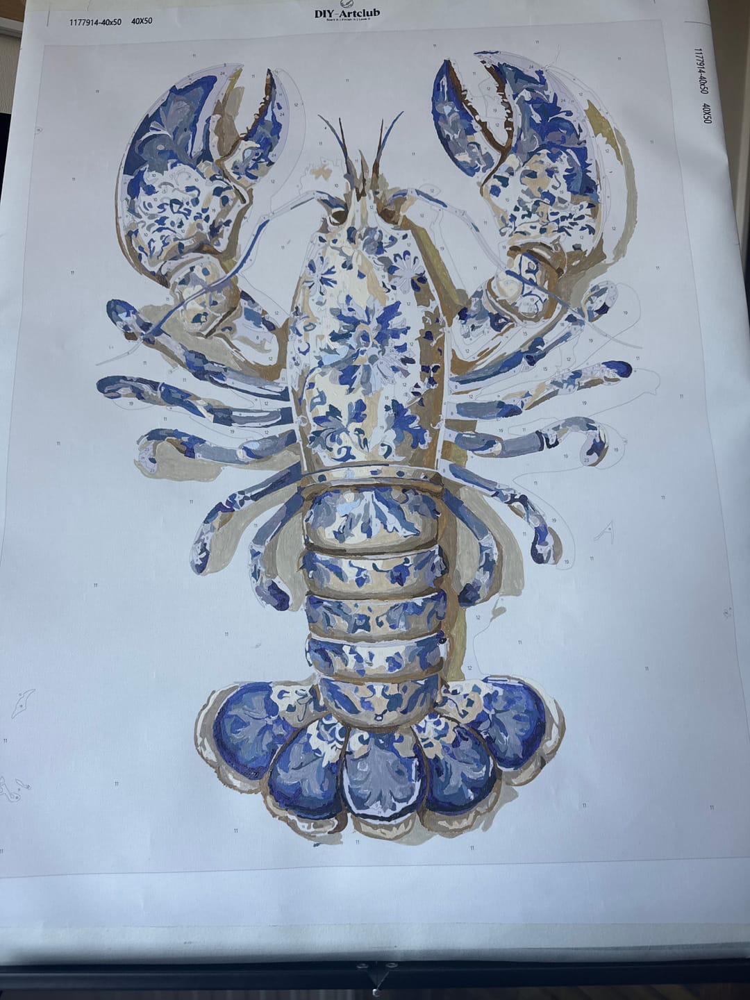 Customer photo review of Delft Lobster | Paint by Number