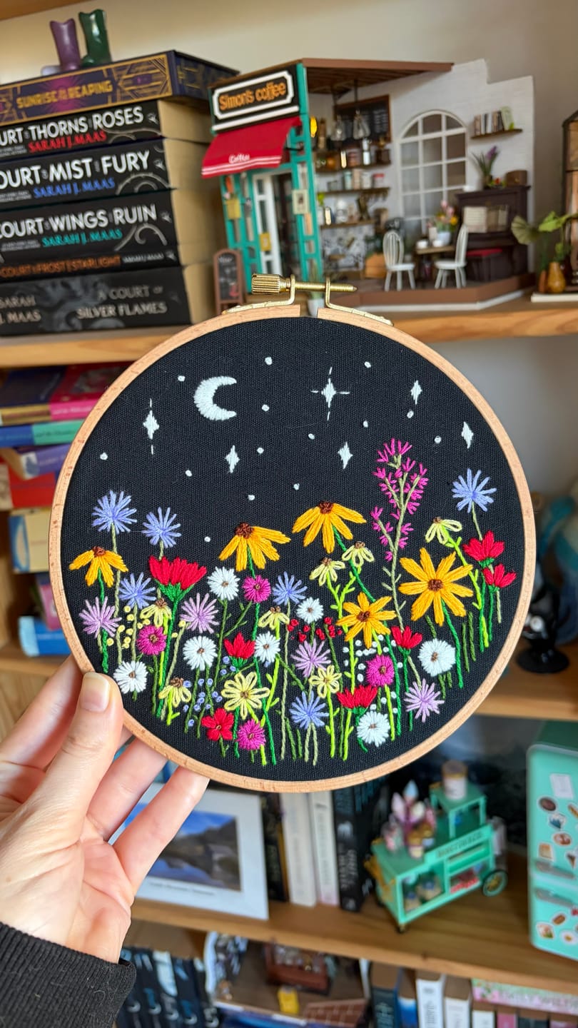 Customer photo review of Luna Wildflowers Embroidery Kit