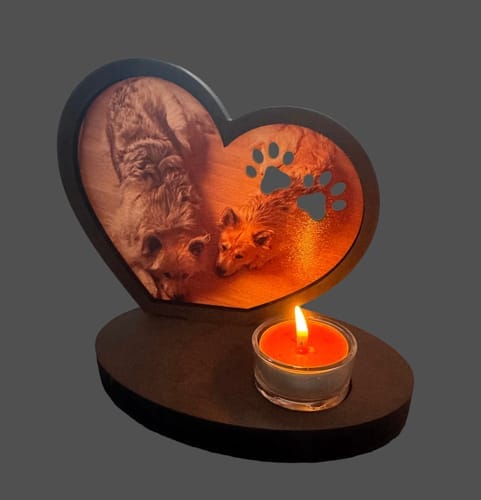 Customer photo review of MDF Theelichthouder met Hart en Pootjes voor Sublimatie