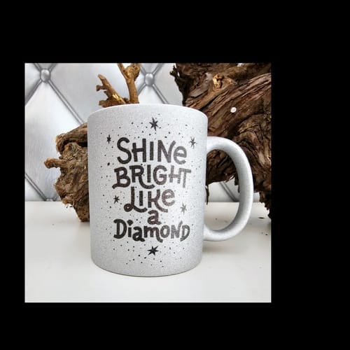 Customer photo review of 330ml (11oz) Glitter Mok Zilver voor sublimatie