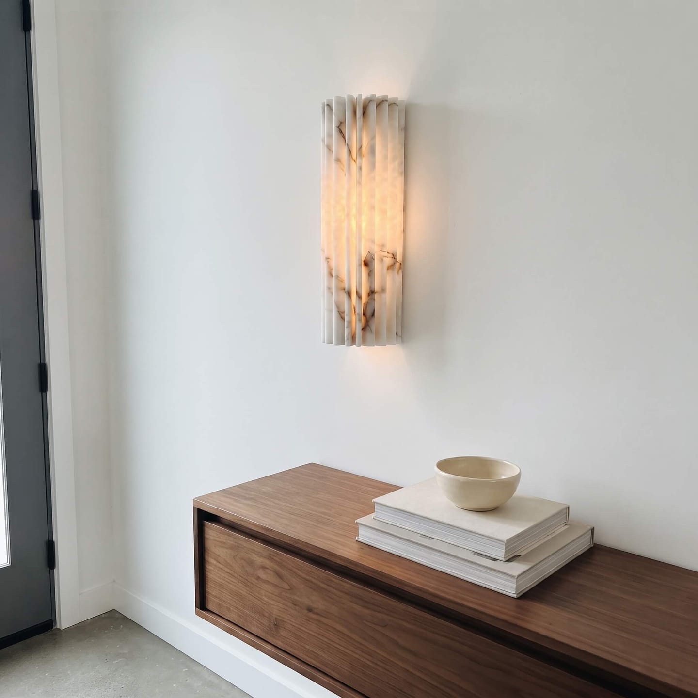 Customer photo review of Fluted Alabaster Wall Sconce