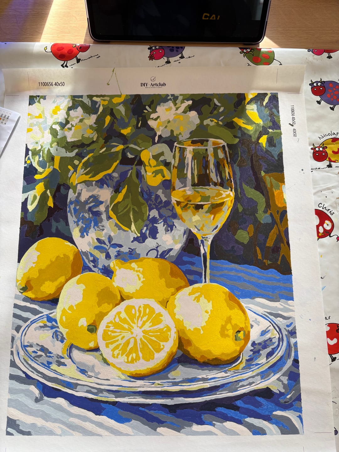 Customer photo review of Lemons and Wine | Paint by Numbers
