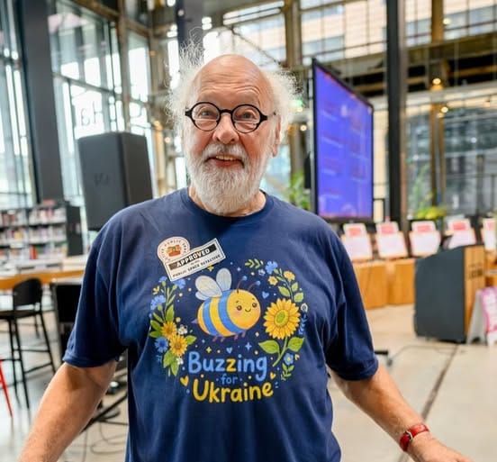 Customer photo review of Buzzing for Ukraine T-Shirt