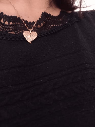 Customer photo review of Custom Angel Photo Locket Necklace