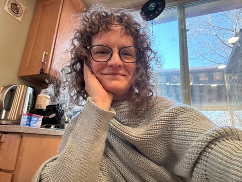Customer photo review of Brushed scarf with thumb holes - light grey