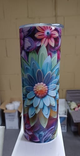 Customer photo review of RVS Tumbler 600ml (20oz) – Witte Sublimatiebeker met Deksel