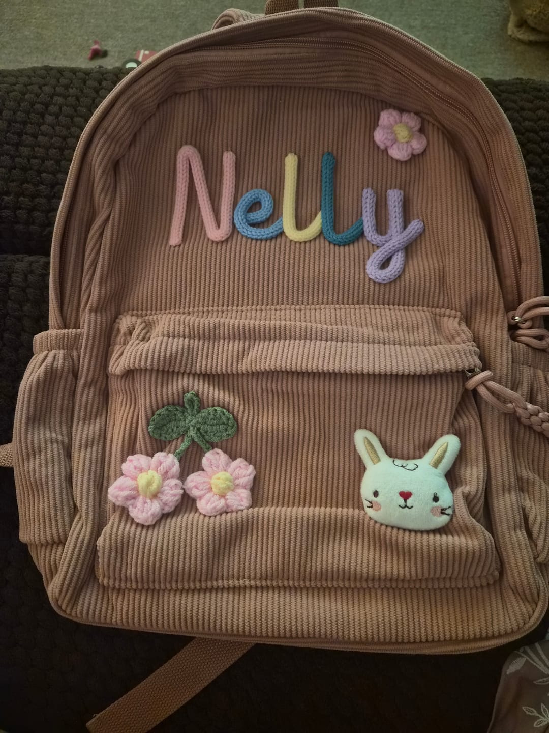 Customer photo review of K&C - Personalized Knitted Backpack