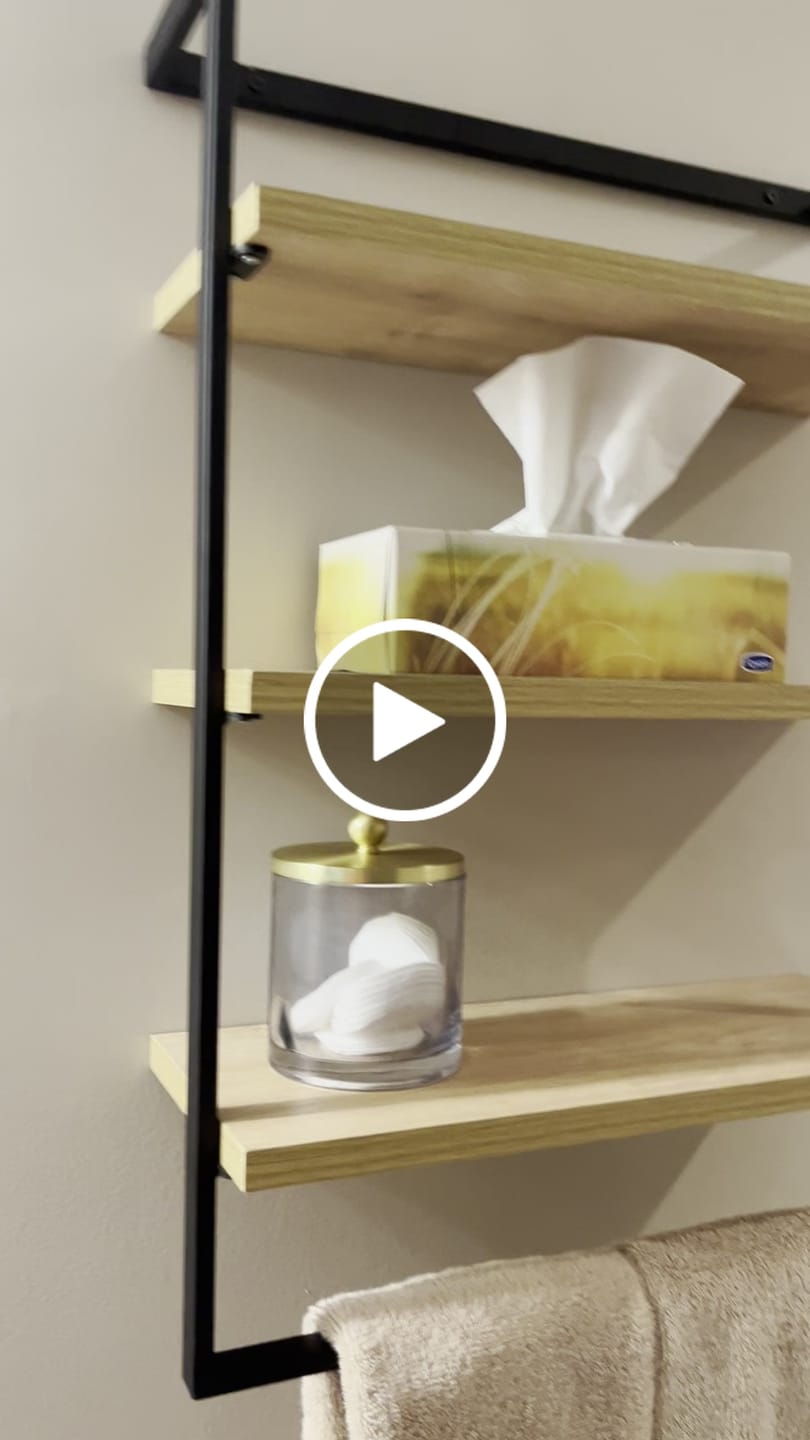 Customer video review of Bathroom Shelf and Towel Holder