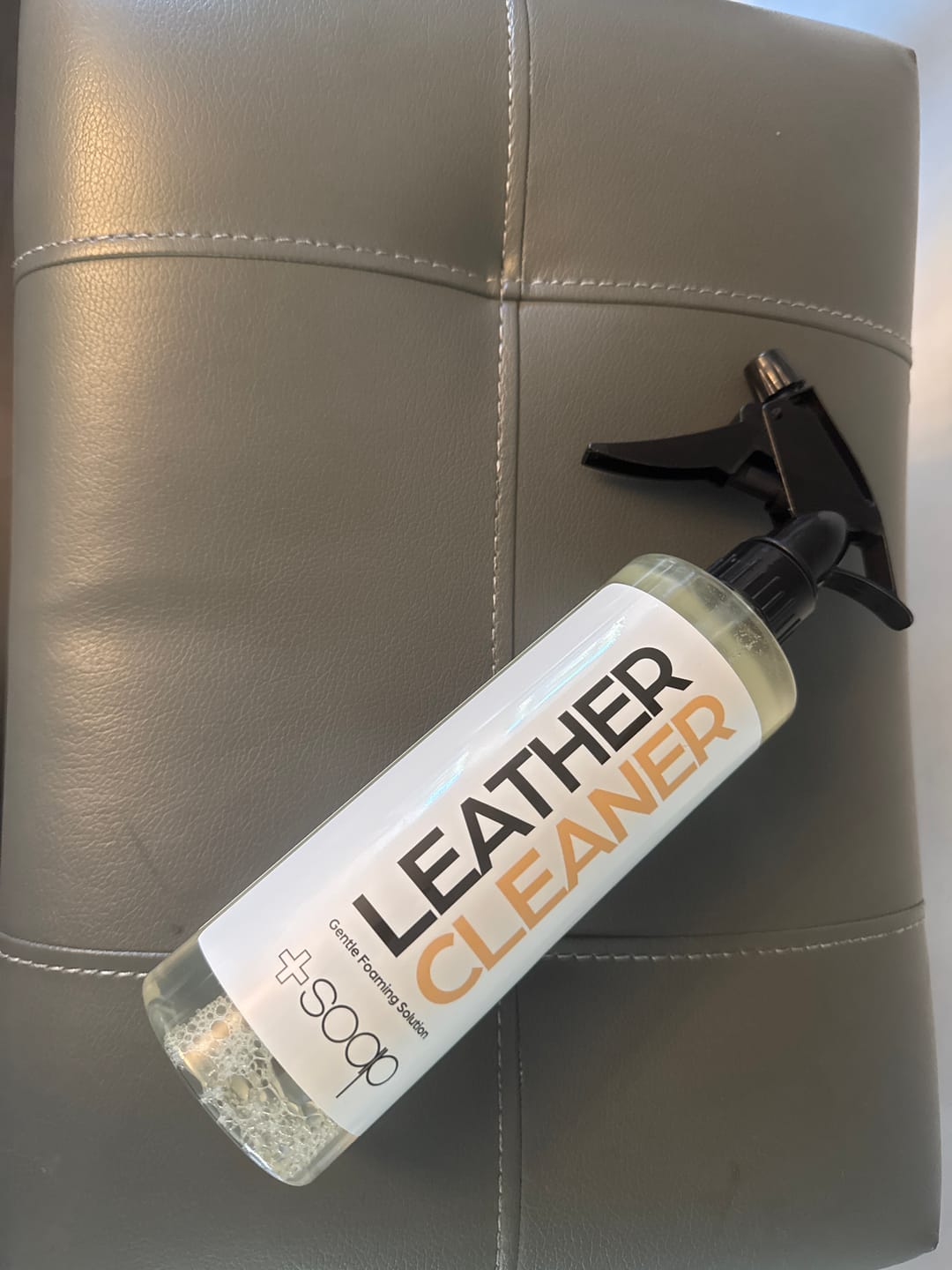 Customer photo review of +Soap Leather Cleaner