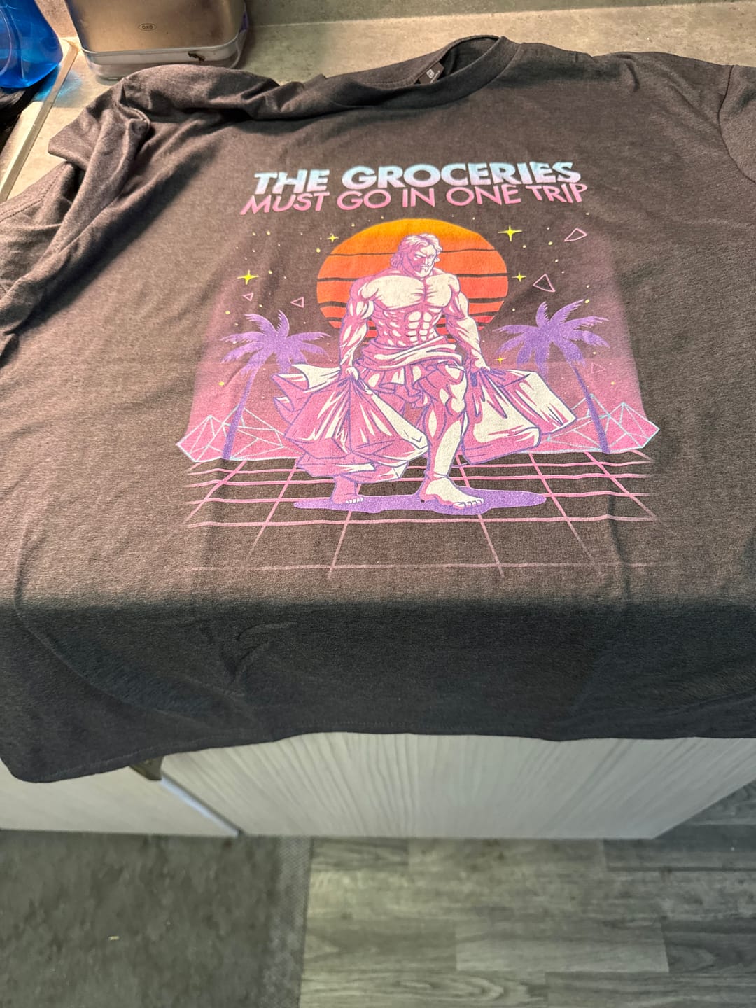 Customer photo review of The Groceries T-Shirt