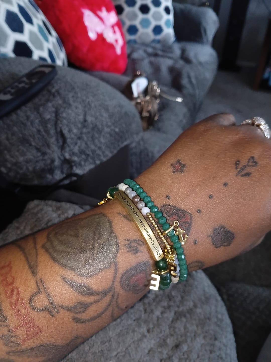 Customer photo review of CHARM BAR ACCENT BRACELET (POS)