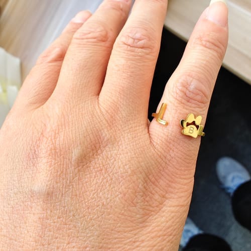 Customer photo review of Custom Pet Initial Ring