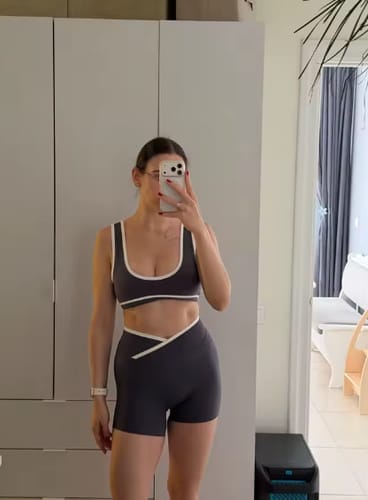 Customer photo review of Women’s Top & Shorts Workout Set – Outline Active