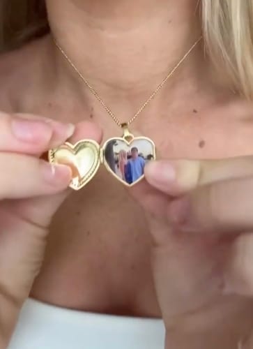 Customer photo review of Custom Photo Heart Locket Necklace