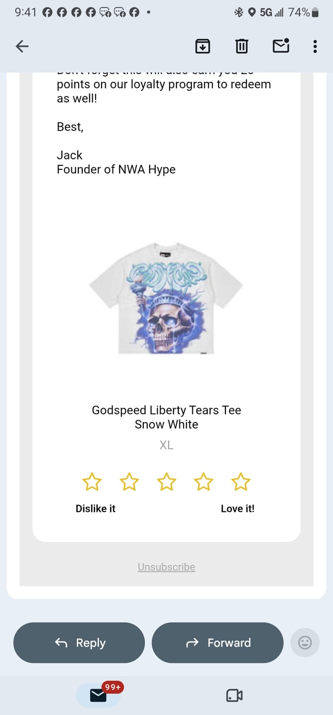 Customer photo review of Godspeed Liberty Tears Tee Snow White