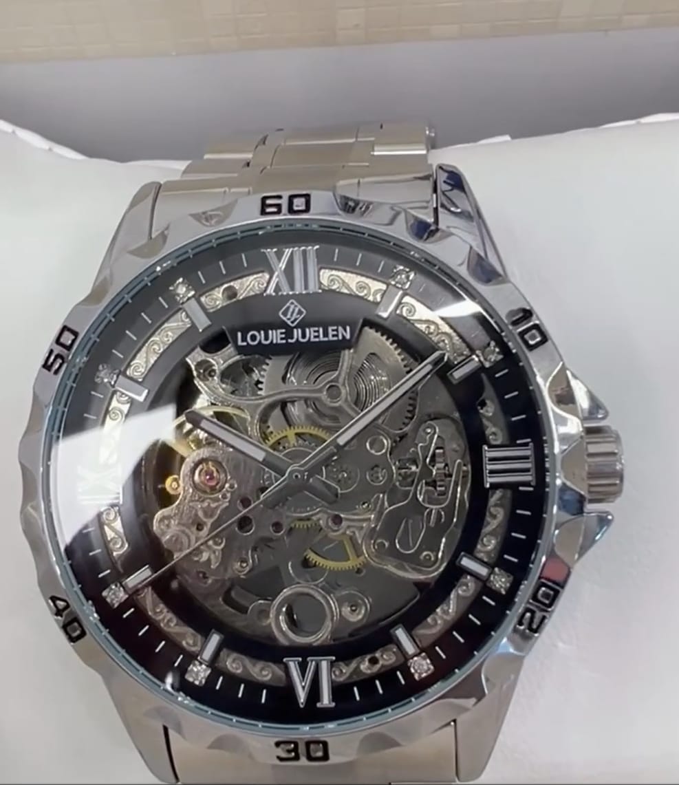 Customer photo review of Louis Juelen Luxury Skeleton Automatic Mechanical Watch for Men