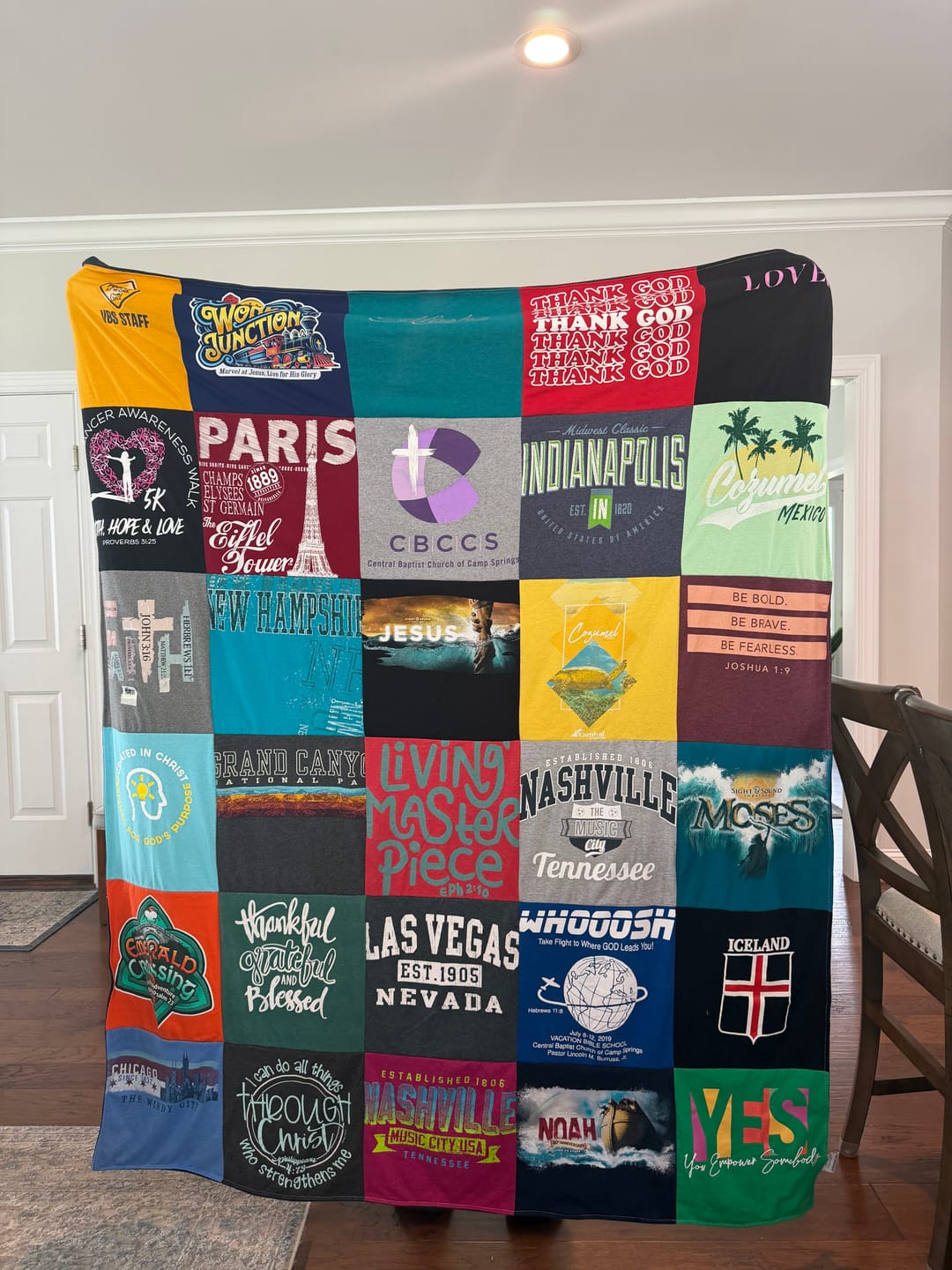 Customer photo review of Project Repat Gift Card, Give A T-Shirt Quilt