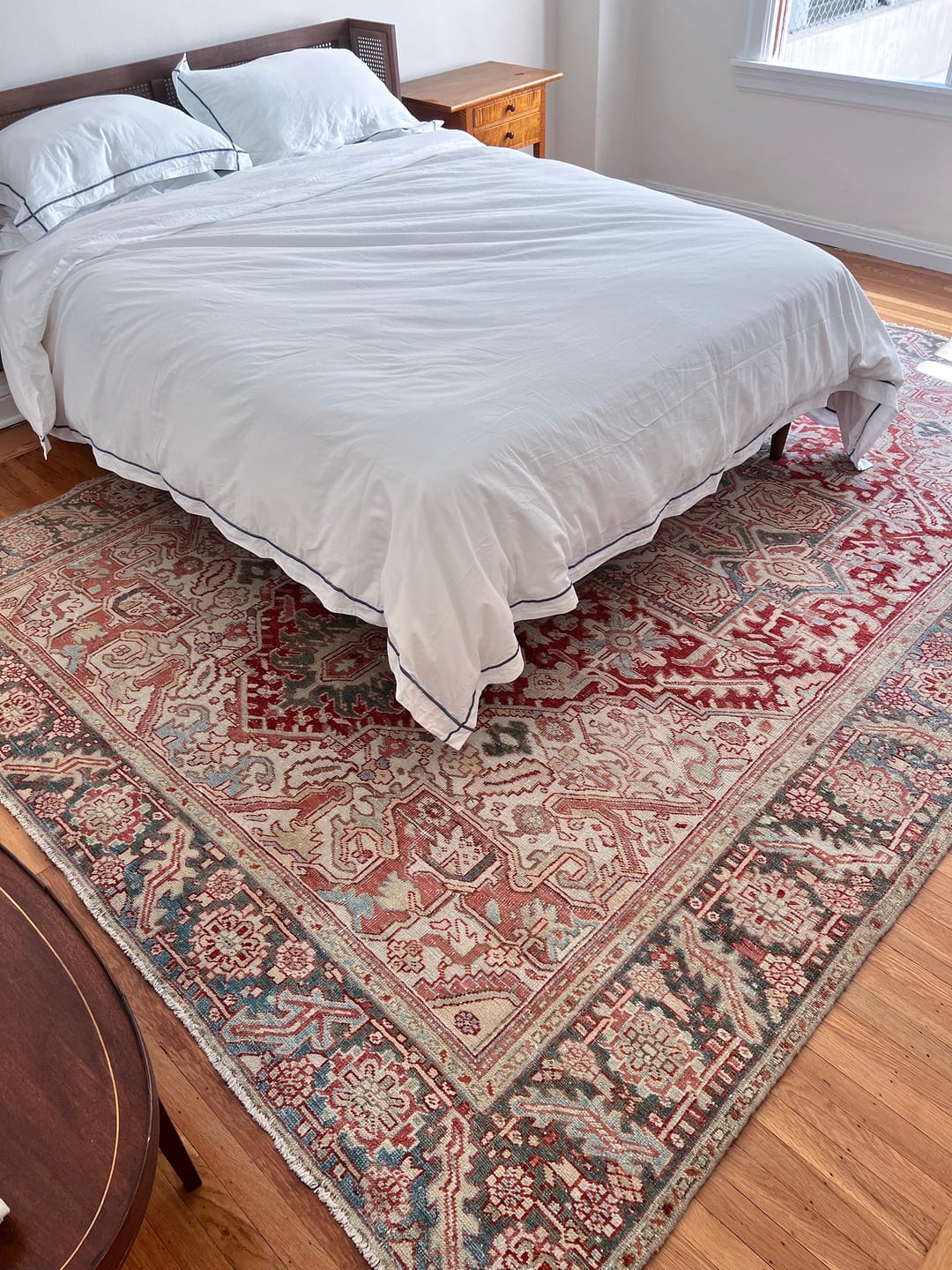 Customer photo review of Muted Heriz • Semi-antique Persian Rug (8'2"x10'8")