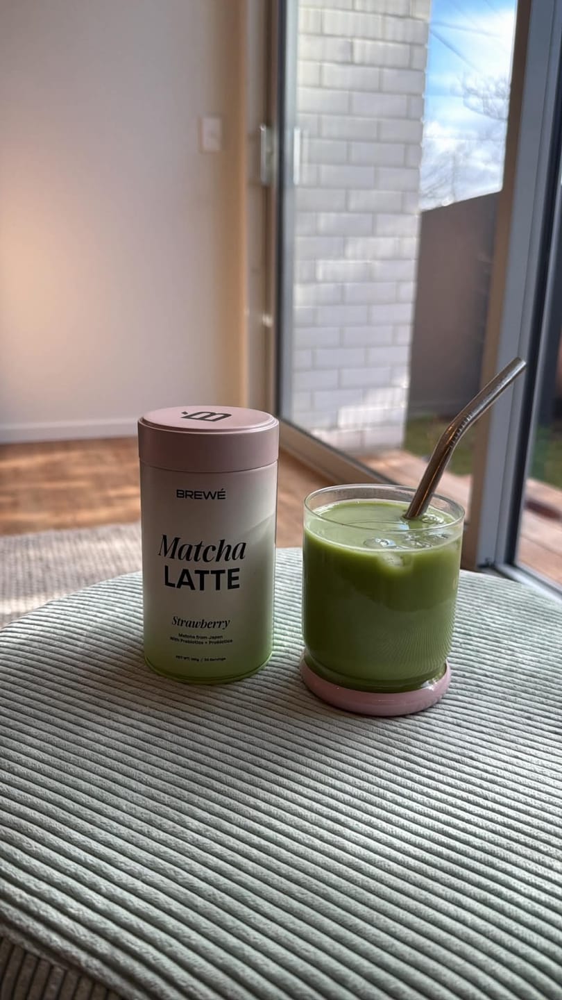 Customer photo review of Strawberry Matcha+ Latte Powder