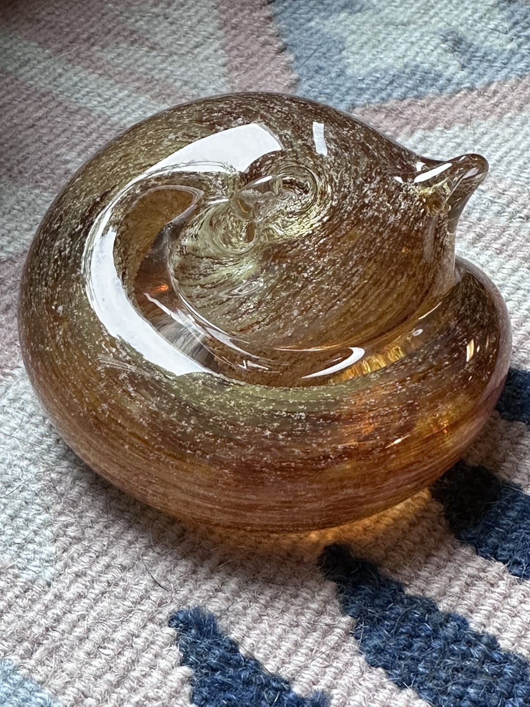 Customer photo review of Half-tone Sleeping Glass Cat with Infused Cremation Ashes
