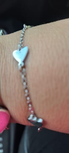 Customer photo review of Custom Engraved Heart Bracelet
