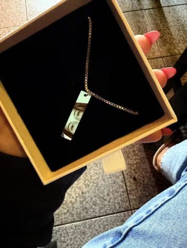 Customer photo review of Custom Eyes Necklace