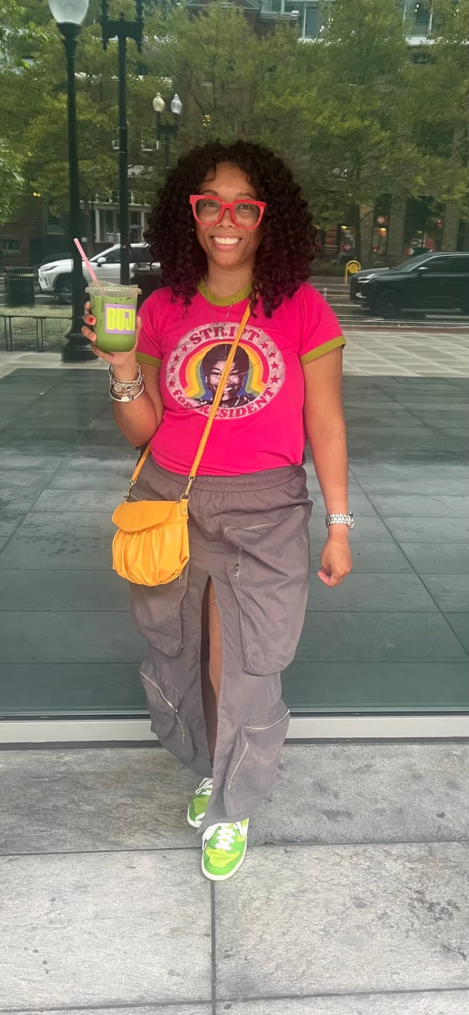 Customer photo review of STRIPT 4 PREZ RINGER TEE