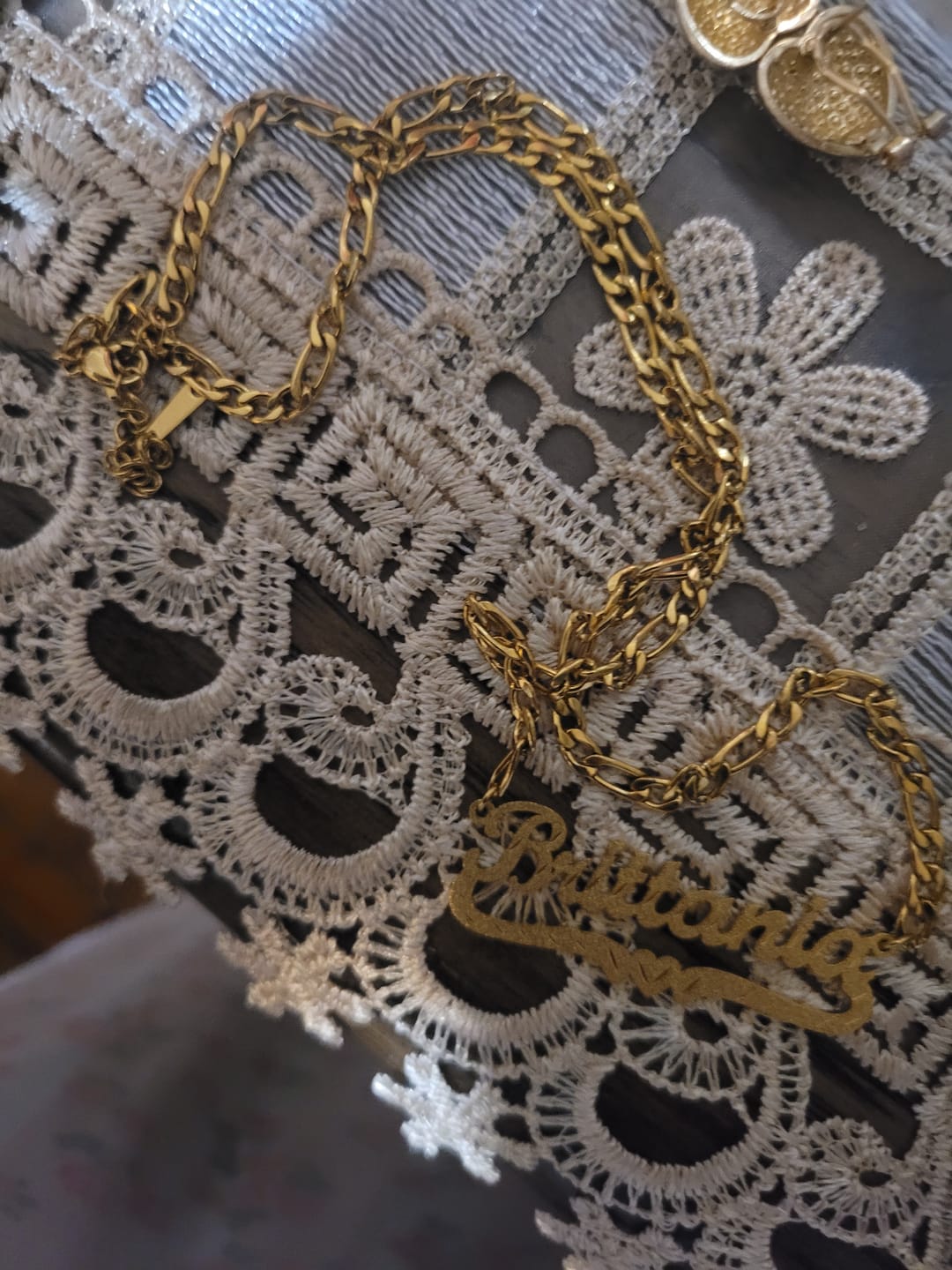 Customer photo review of Diamond Cut Heart Name Necklace