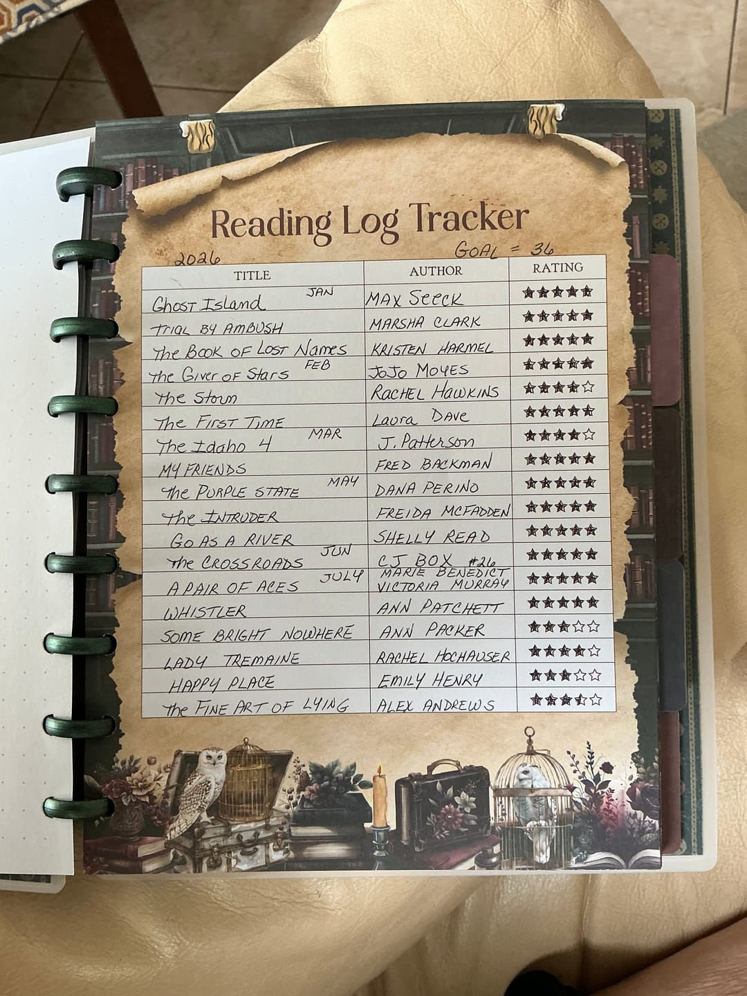 Customer photo review of Dark Academia All Booked Up Reading Journal