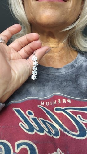 Customer photo review of Custom Paw Name Necklace