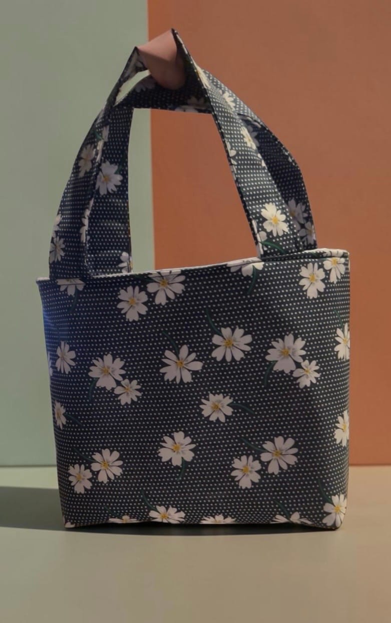 Customer photo review of White Flowers and Polka Dots Polycotton Fabric