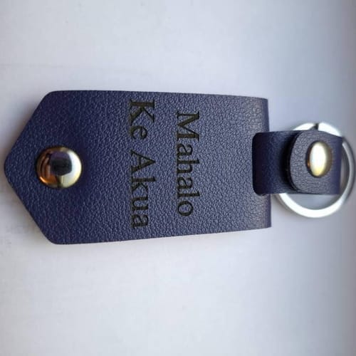 Customer photo review of Custom Leather Photo Keychain