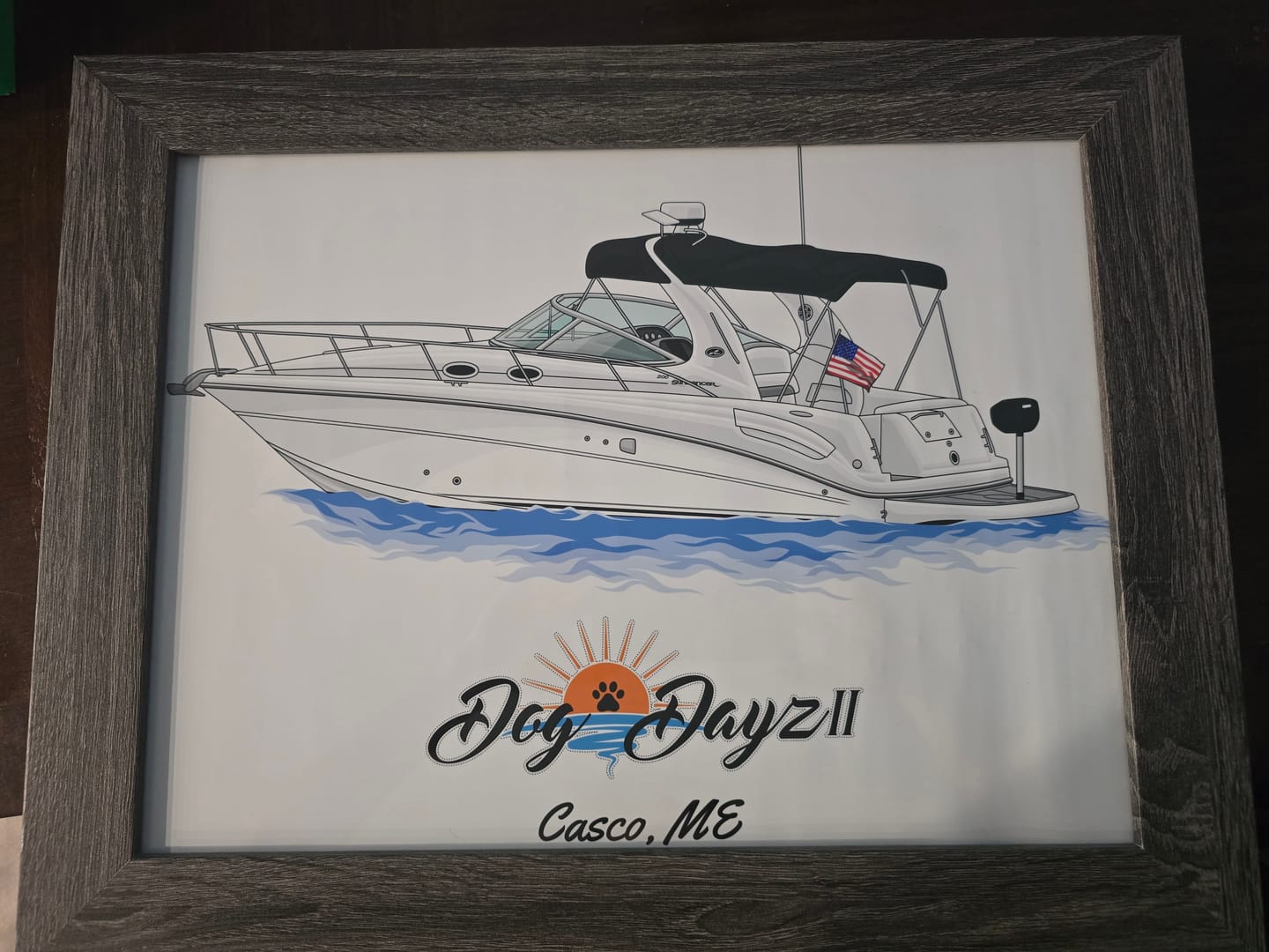 Customer photo review of Custom Boat Print