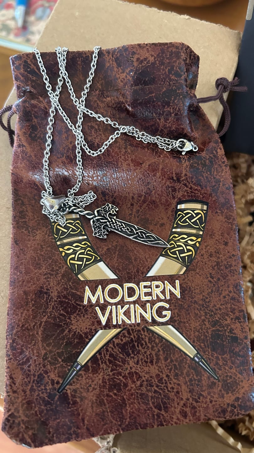Customer photo review of Woodland Warrior Viking Necklace